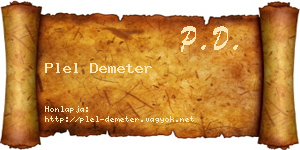 Plel Demeter névjegykártya